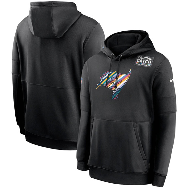 Men's Tampa Bay Buccaneers Black NFL 2020 Crucial Catch Sideline Performance Pullover Hoodie Men's Tampa Bay Buccaneers Black NFL 2020 Crucial Catch Sideline Performance Pullover Hoodie